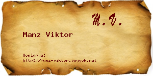 Manz Viktor névjegykártya